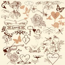 Collection Of Decorative Elements In Vintage Style Stock Photos Collection Of Decorative Elements In Vintage Style Stock Photos