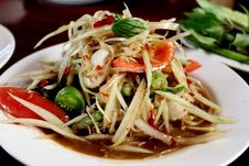 Food: Thai Papaya Salad Stock Photo