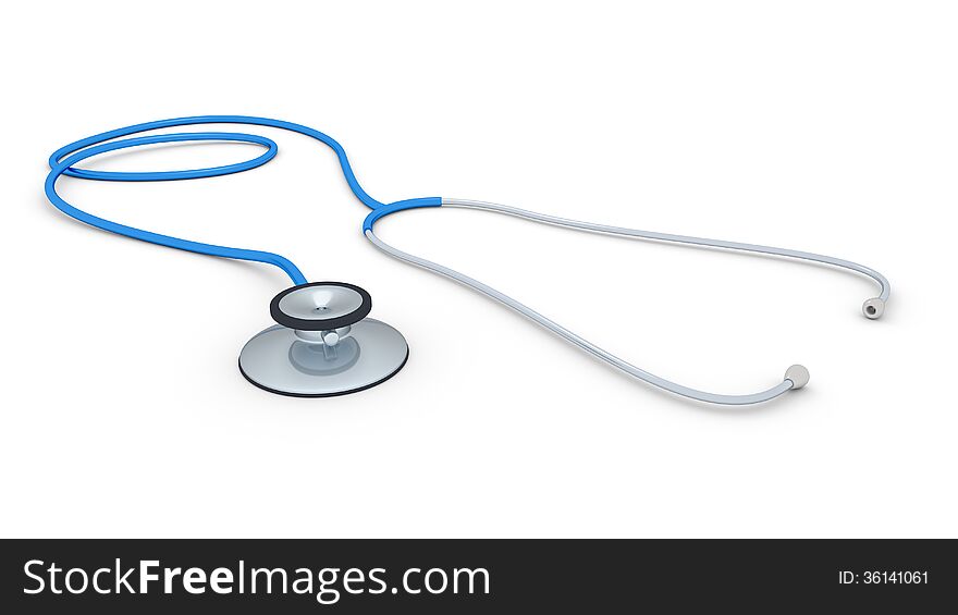 An image of a stethoscope isolated on a white background