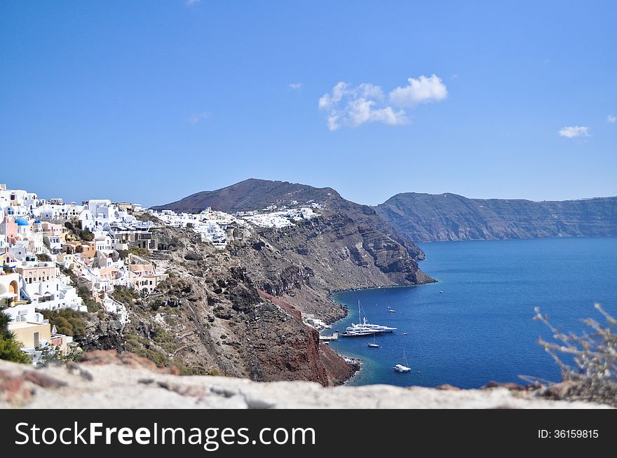 Sea summer landscape: the Aegean sea and the Greek island.