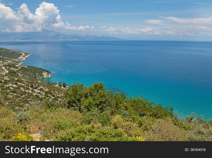 Coast of the island of Zakynthos in Greece. Coast of the island of Zakynthos in Greece