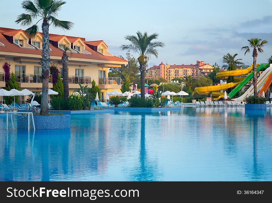 Resort at coast of Mediterranean sea.