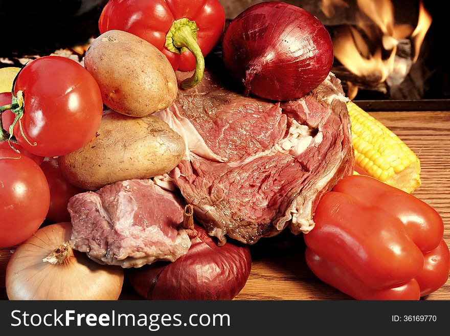 Fresh Beef Steak and Vegetables. Fresh Beef Steak and Vegetables
