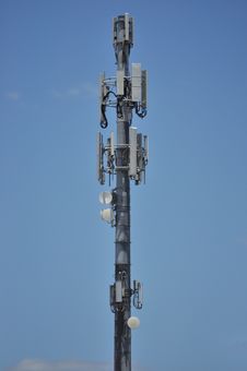 Telecommunications And Microwave Tower Royalty Free Stock Photo Telecommunications And Microwave Tower Royalty Free Stock Photo
