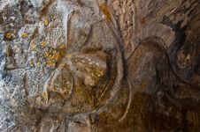 The Stucco Of Ancient Reclining Buddha At The Khao Ngu Cave In T Royalty Free Stock Photo The Stucco Of Ancient Reclining Buddha At The Khao Ngu Cave In T Royalty Free Stock Photo