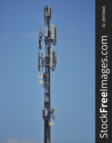 Modern telecommunications and microwave tower