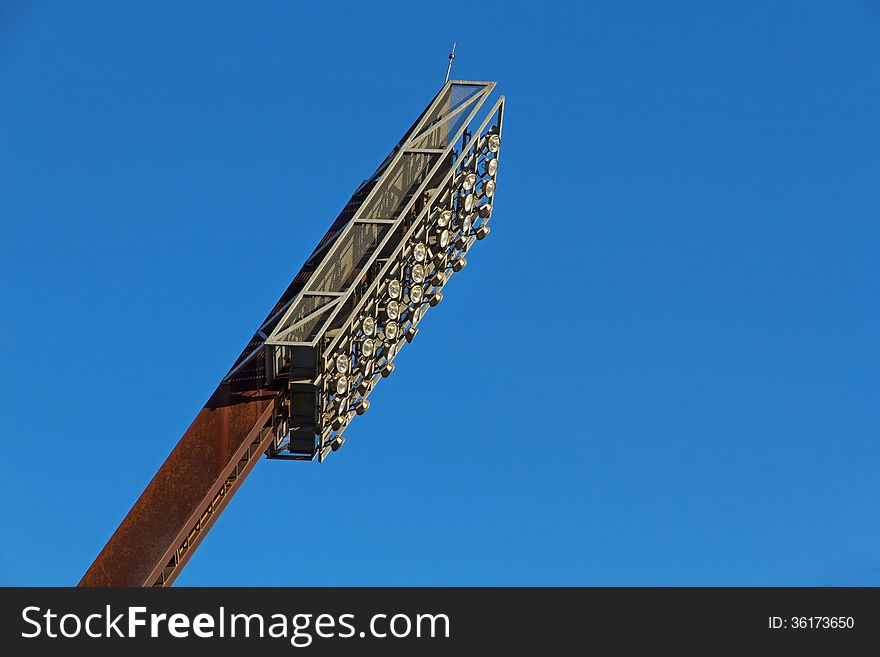 Dock lighting football stadium tower. Dock lighting football stadium tower