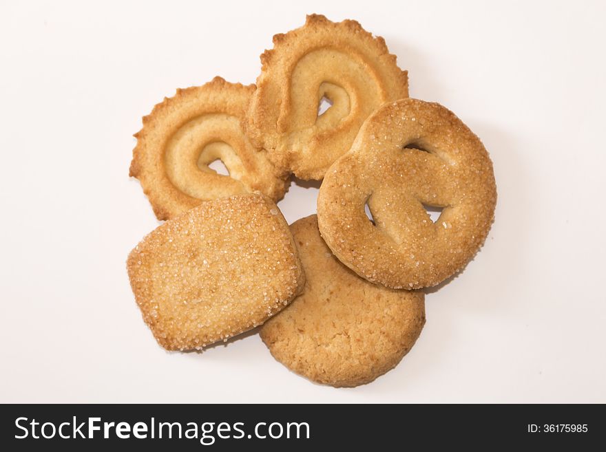 Cookies on a white background