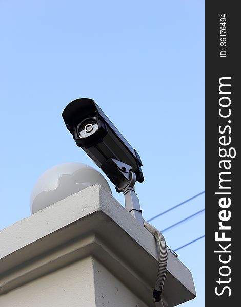 CCTV on the pole fence.