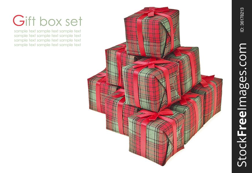 Red gift set pile