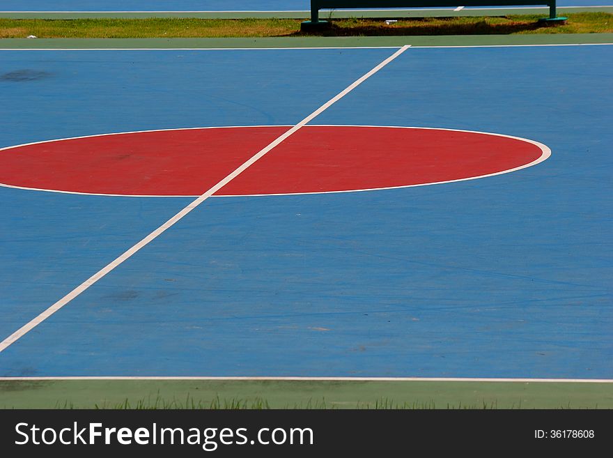 The front lines of the basketball court.in park thailand