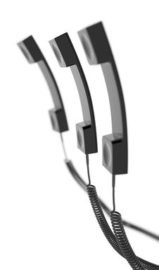 Telephone Handsets In A Row Stock Image