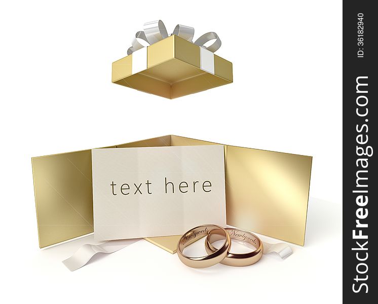 Gift box with wedding gift card