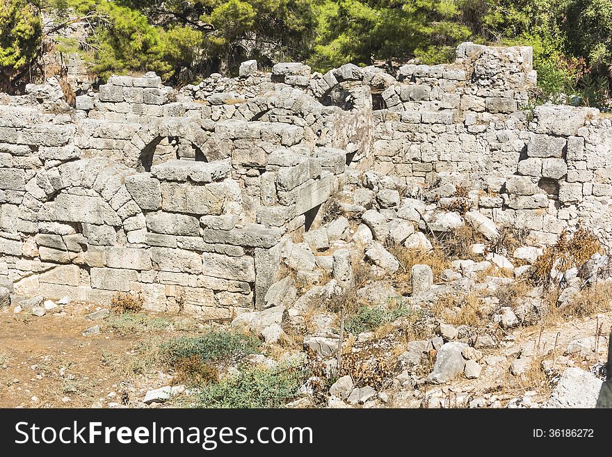 Very old Romes ruins Phaselis in Kemer , Turkey. Very old Romes ruins Phaselis in Kemer , Turkey