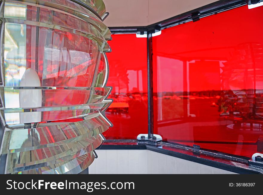 A view from the inside of a lighthouse