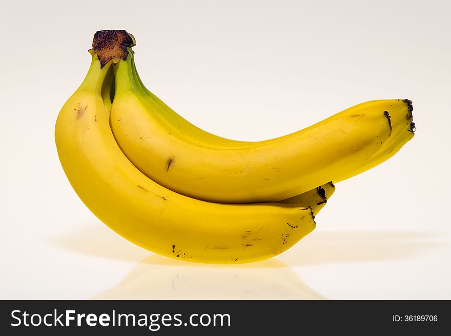 Banana on the white background