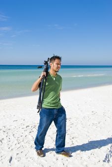 Photographer On The Beach Royalty Free Stock Photo Photographer On The Beach Royalty Free Stock Photo