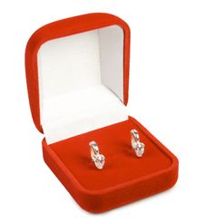 Silver Earring In Red Box. Royalty Free Stock Photo Silver Earring In Red Box. Royalty Free Stock Photo