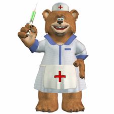 Female Nurse Bear With A Syringe Royalty Free Stock Photo Female Nurse Bear With A Syringe Royalty Free Stock Photo