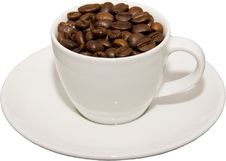 Cup With Coffeebeans Royalty Free Stock Photo Cup With Coffeebeans Royalty Free Stock Photo