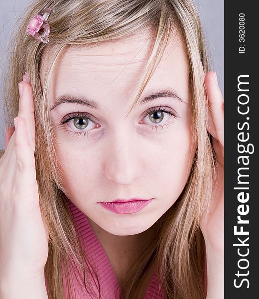 Young woman having a headache. Young woman having a headache