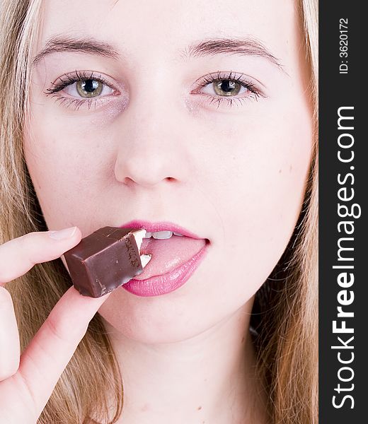 Girl Eating Chocolate