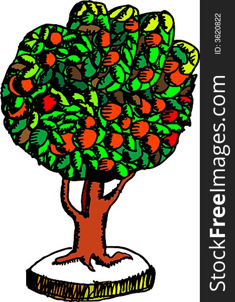 Vector illustration for a palm shape tree with a lot of fruits, means teamwork, power, abundant,. Vector illustration for a palm shape tree with a lot of fruits, means teamwork, power, abundant,