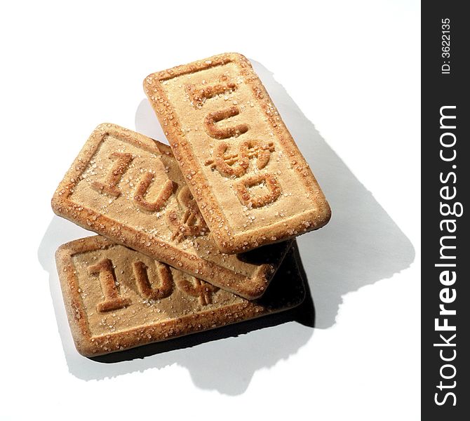 Cookies on a white background