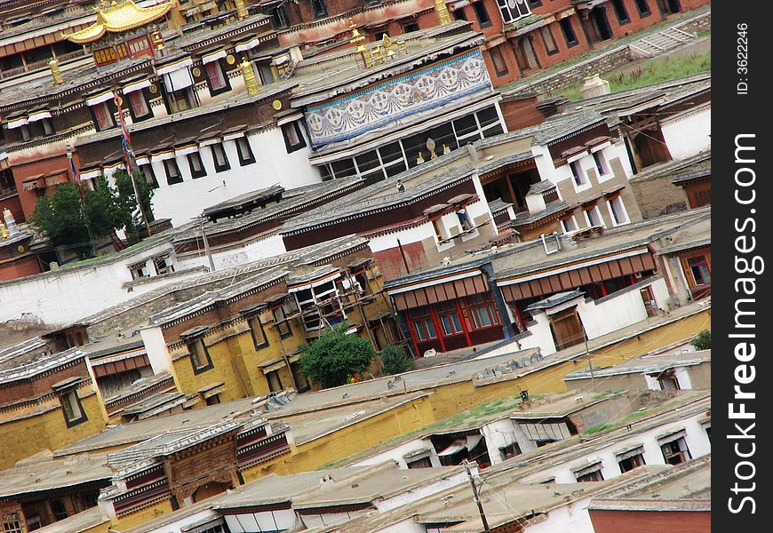 A part view of a tibetan temple ( Labuleng temple in Qinghai, china)