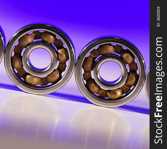 Bearings on a dark blue background