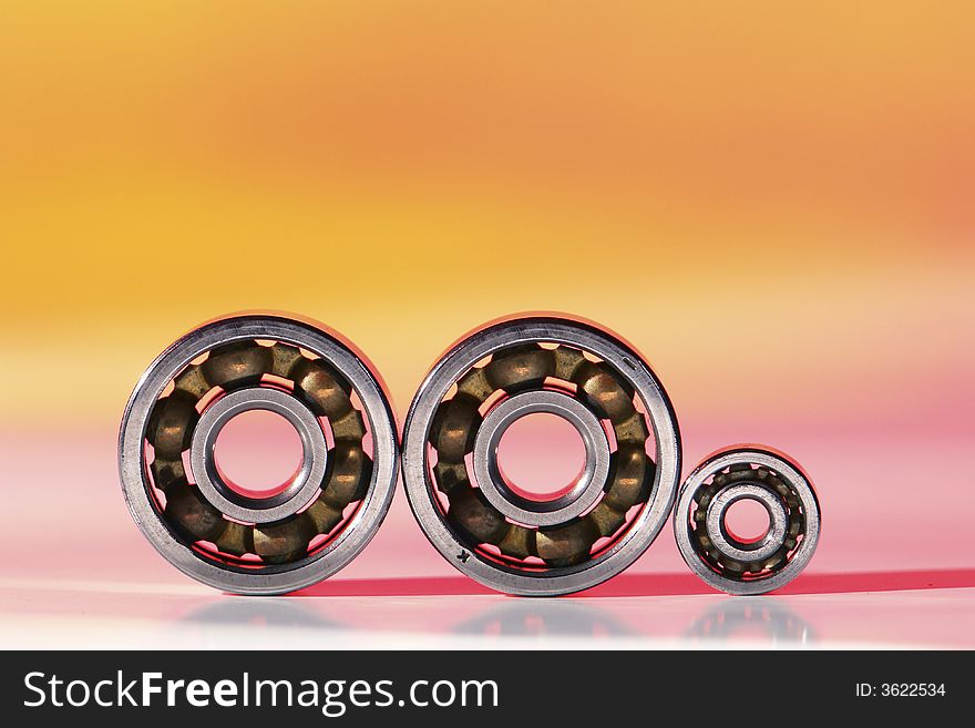 Bearings on an orange background