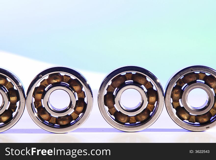 Bearings on a blue background