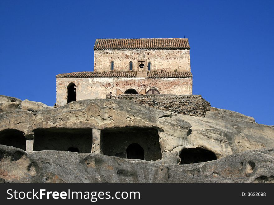 Georgian church with a blue sky in a background