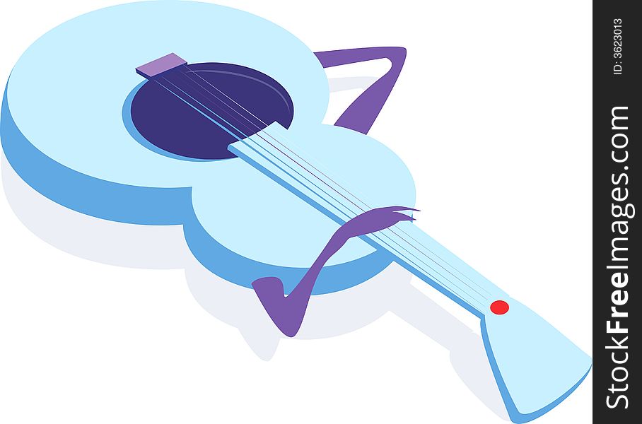 Illustraton of Violin on  white background.