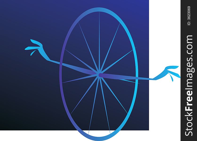 Wheel in a dark blue background.