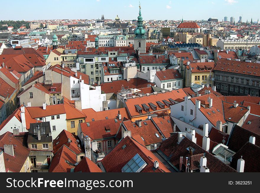 View of Prague old' s houses. View of Prague old' s houses