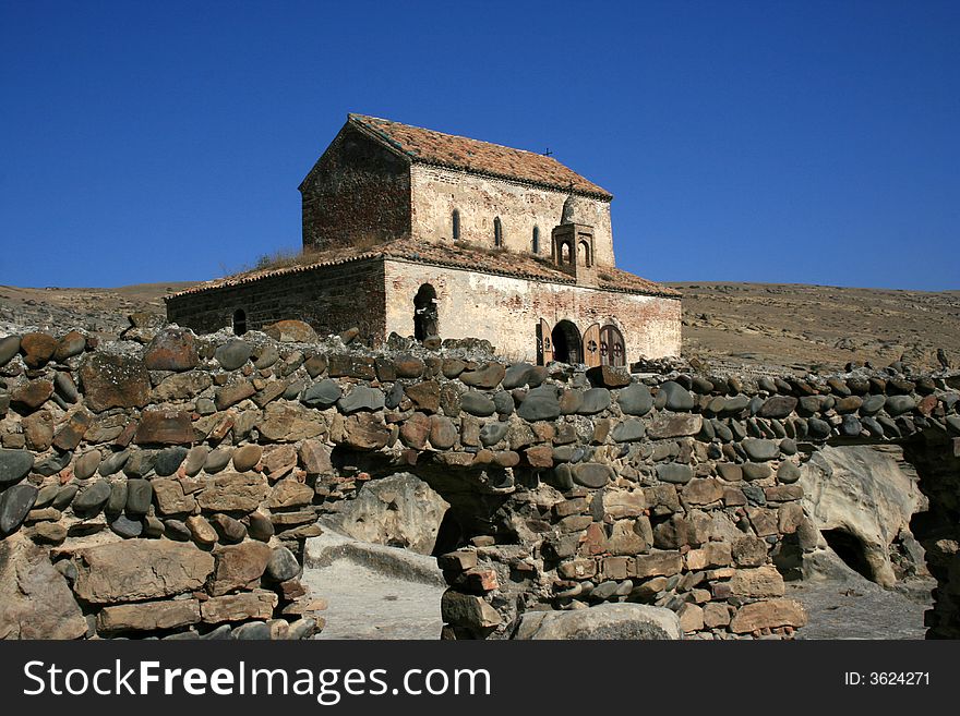 Georgian church with a wall