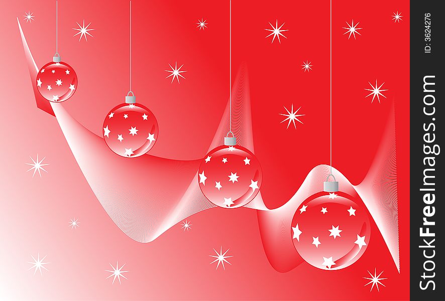 Illustrations of Christmas decorations, red