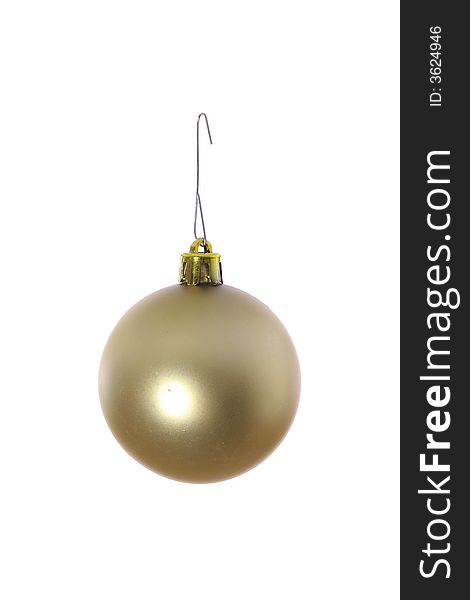 Shot of a Gold Christmas ornament