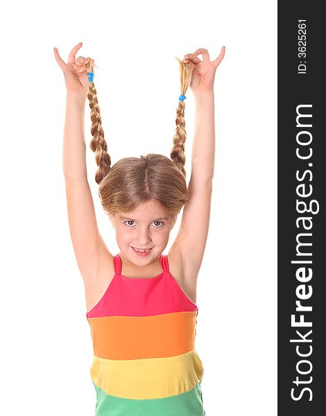 Shot of a Girl showing off braided hair vertical