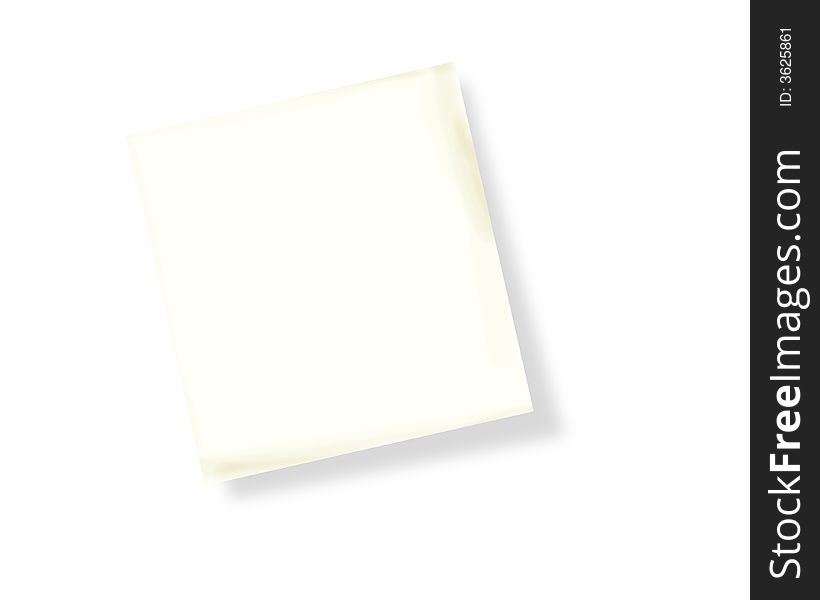 Piece of a paper for records, on a white background. Piece of a paper for records, on a white background