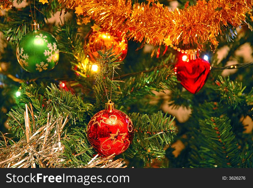 The Christmas traditional decoration background. The Christmas traditional decoration background