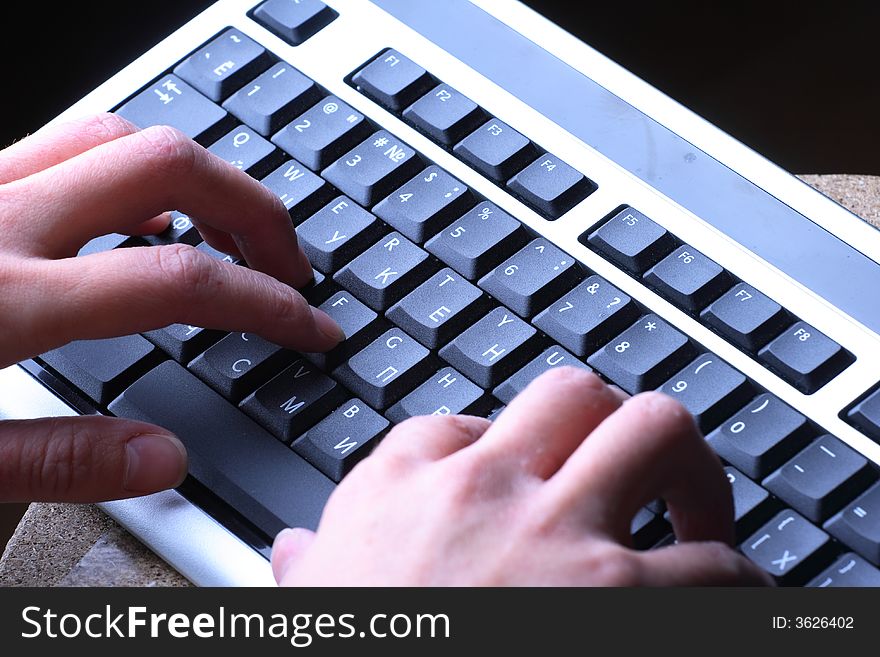 Woman Hands Typing
