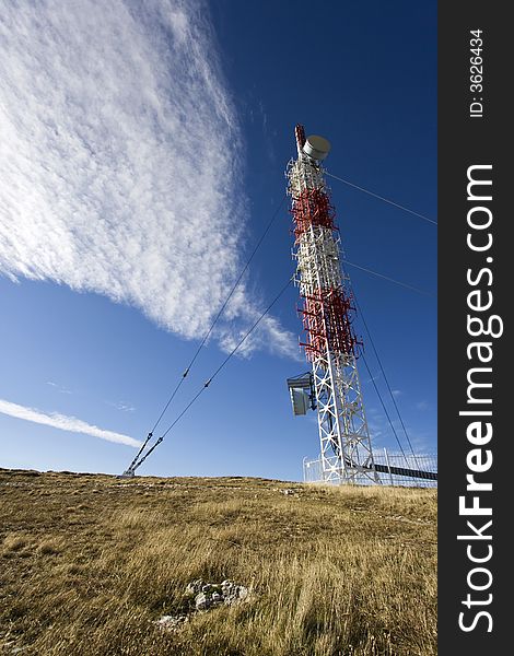 Transmitter tower on a mountain, Nanon - Slovenija.