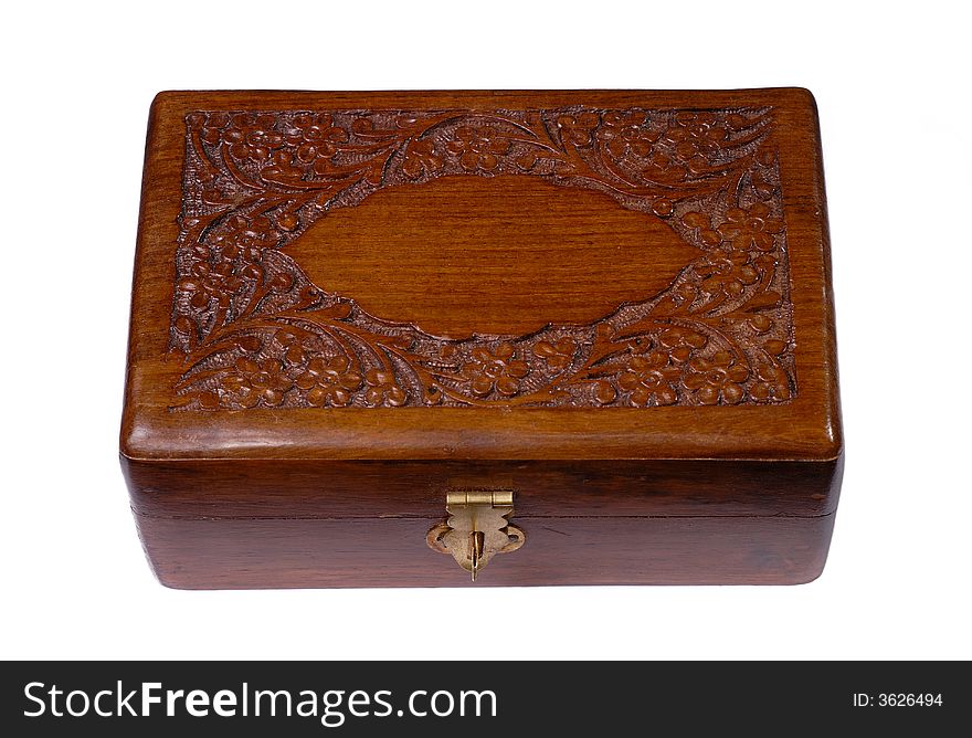 Old Jewelry Box Isolated On Wh