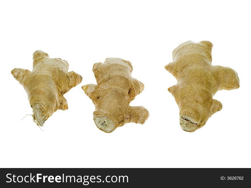 Ginger root isolated on a white background