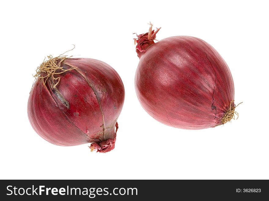 Red onion isolated on a white background