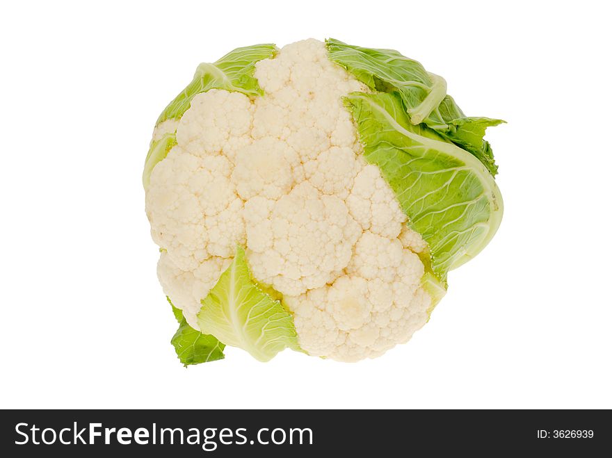 Fresh cauliflower isolated on a white background