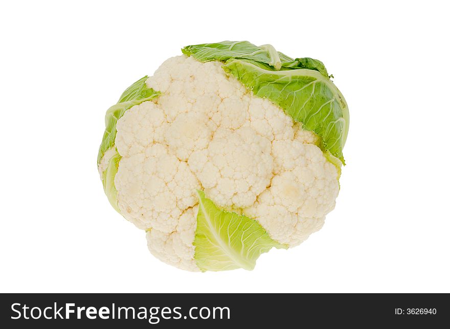 Fresh cauliflower isolated on a white background