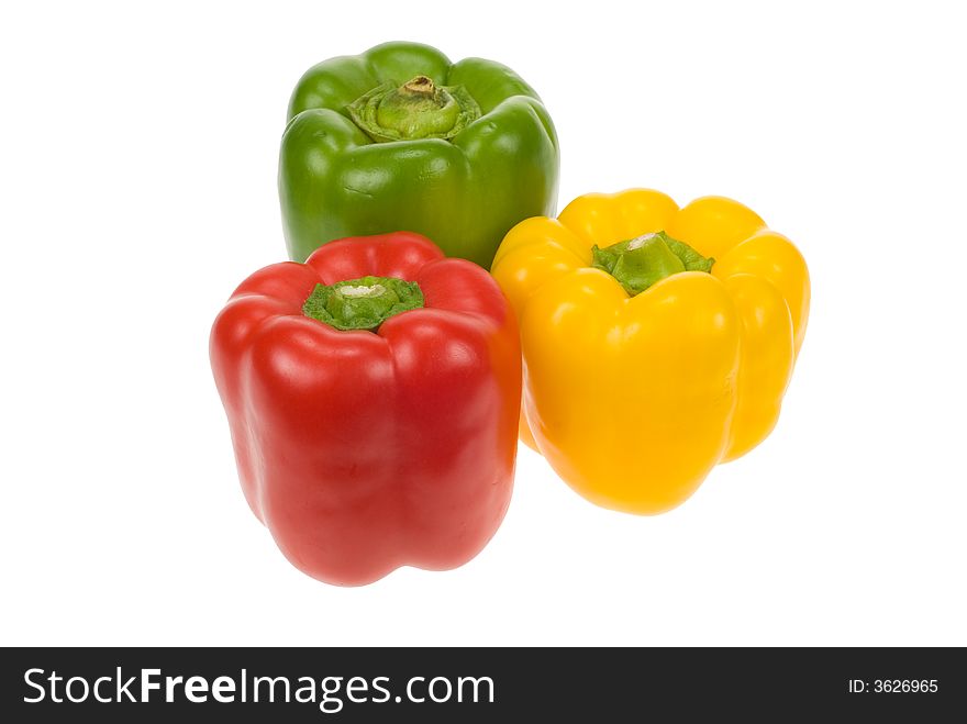 Fresh peppers isolated on a white background